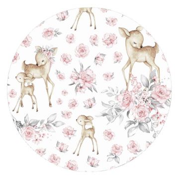 Lenjerie patut cu 3 piese MimiNu 120x60 cm din bumbac Sweet Deer Pink