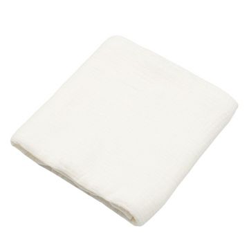 Paturica moale bebe, New Baby, Cu multiple intrebuintari, 60x60 cm, Din muselina, 100% bumbac organic, White