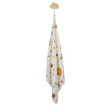 Set 2 museline din bumbac organic Sevibebe Space 70x55cm