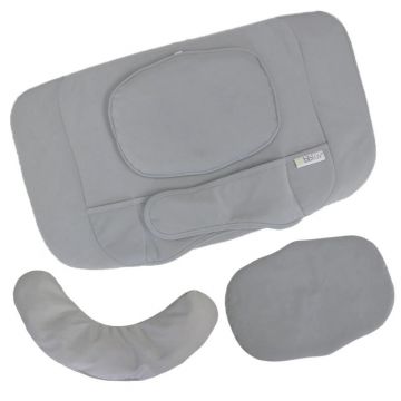 Set 3 perne ergonomice, BBluv, Ergo, Pentru cap, gat si trunchi, 8 functii, Inclinare 12 grade, Cu husa detasabila si lavabila, 0 luni+, Grey