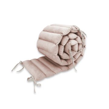 Aparatoare pentru patut, MimiNu, Tip panou, Pentru patut, Lungime 180 cm, Din catifea, Beige Pink