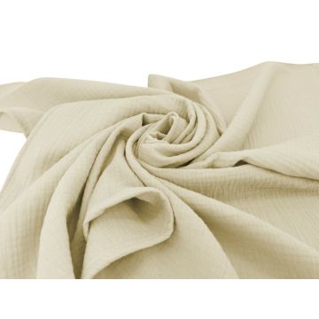 Cearceaf cu elastic, MimiNu, Pentru patut 140X70 cm, Din muselina bumbac certificat Oeko Tex Standard 100, Warm beige