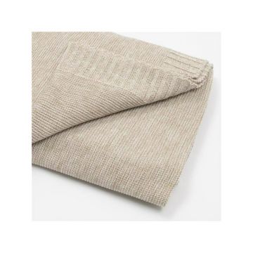 Paturica tricotata, New Baby, Antialergica si antibacteriana, Bambus, 80x100 cm, Material certificat OEKO-Tex Standard 100, 0 luni+, Beige