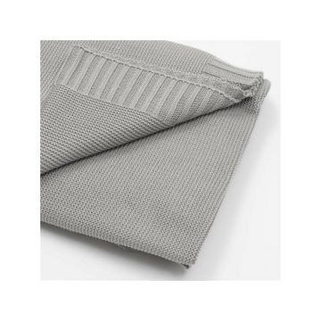 Paturica tricotata, New Baby, Antialergica si antibacteriana, Bambus, 80x100 cm, Material certificat OEKO-Tex Standard 100, 0 luni+, Grey