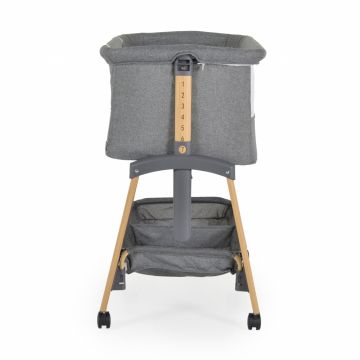 Patut Co-Sleeper cu laterala culisanta si spatiu depozitare 90x53 cm Adoro Grey