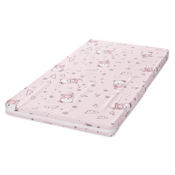 Saltea pat, Lorelli Classic, spuma elastica, 60 x 120 x 6 cm, Pink Ballerina Bear