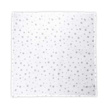 Scutec muselina Lorelli Nappy 80 x 80 cm White Grey Stars