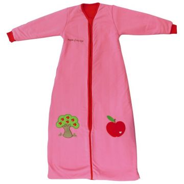 Slumbersac - Sac de dormit cu maneca lunga Apple of my eye 18-36 luni 3.5 Tog, Roz