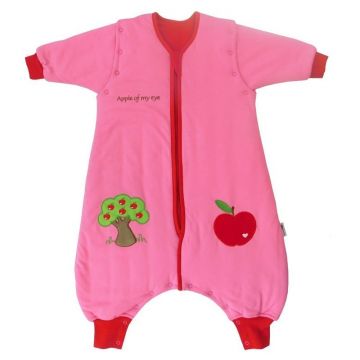 Slumbersac - Sac de dormit cu picioruse si maneca lunga detasabila Apple of my eye 12-18 luni 2.5 Tog, Roz