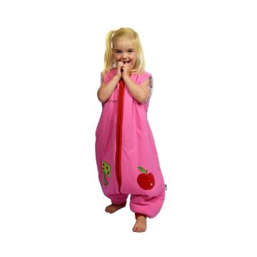 Slumbersac - Sac de dormit cu picioruse si maneca lunga detasabila Apple of my eye 3-4 ani 2.5 Tog, Roz