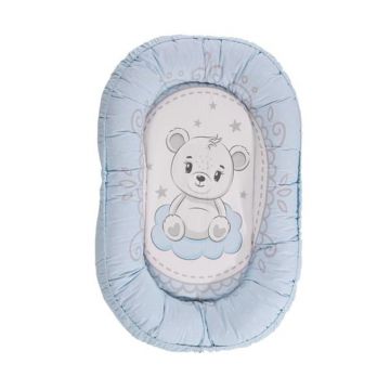 Baby nest, bumbac ranforce, Lorelli Little Bear, 92 x 58 cm, Blue