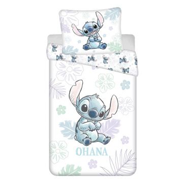 Lenjerie de pat pentru copii albă din bumbac pentru pat de o persoană 140x200 cm Lilo and Stitch Lenjerie de pat pentru copii albă din bumbac pentru pat de o persoană 140x200 cm Lilo and Stitch