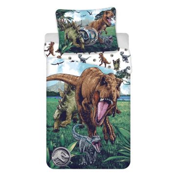 Lenjerie de pat pentru copii din bumbac pentru pat de o persoană 140x200 cm Jurassic World Lenjerie de pat pentru copii din bumbac pentru pat de o persoană 140x200 cm Jurassic World