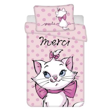 Lenjerie de pat pentru copii roz din bumbac pentru pătuț 100x135 cm Marie Cat Lenjerie de pat pentru copii roz din bumbac pentru pătuț 100x135 cm Marie Cat