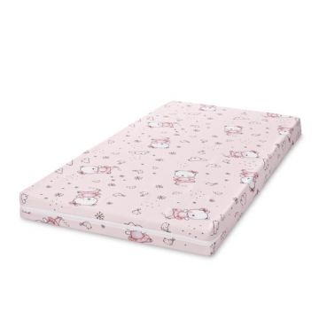 Saltea pat, spuma elastica, Lorelli Classic, 60 x 120 x 9 cm, Pink Ballerina Bear