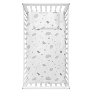 Lenjerie de pat pentru copii albă din bumbac ranforcé pentru pătuț 100x150 cm Bulut – Mijolnir Lenjerie de pat pentru copii albă din bumbac ranforcé pentru pătuț 100x150 cm Bulut – Mijolnir