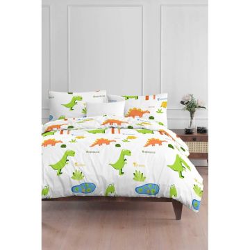 Lenjerie de pat pentru copii albă pentru pat de o persoană 140x200 cm Dinolar – Mijolnir Lenjerie de pat pentru copii albă pentru pat de o persoană 140x200 cm Dinolar – Mijolnir