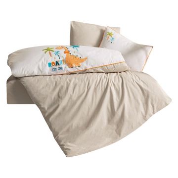 Lenjerie de pat pentru copii bej din bumbac pentru pătuț cu cearceaf inclus, cu 4 piese 100x150 cm Kiddo – Mijolnir Lenjerie de pat pentru copii bej din bumbac pentru pătuț cu cearceaf inclus, cu 4 piese 100x150 cm Kiddo – Mijolnir