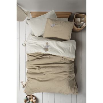 Lenjerie de pat pentru copii bej din bumbac pentru pătuț cu cearceaf inclus, cu 4 piese 100x150 cm Lamp – Mijolnir Lenjerie de pat pentru copii bej din bumbac pentru pătuț cu cearceaf inclus, cu 4 piese 100x150 cm Lamp – Mijolnir