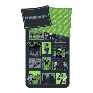 Lenjerie de pat pentru copii din bumbac pentru pat de o persoană 140x200 cm Minecraft Survival Mode – Jerry Fabrics Lenjerie de pat pentru copii din bumbac pentru pat de o persoană 140x200 cm Minecraft Survival Mode – Jerry Fabrics