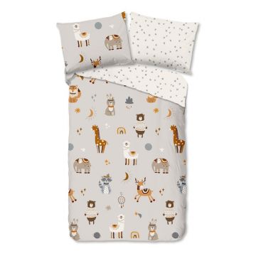 Lenjerie de pat pentru copii grej din bumbac pentru pat de o persoană 140x200 cm Woody – Good Morning Lenjerie de pat pentru copii grej din bumbac pentru pat de o persoană 140x200 cm Woody – Good Morning