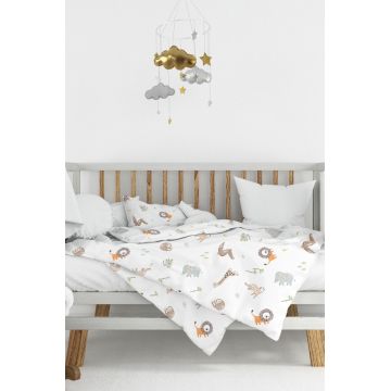 Lenjerie de pat pentru copii, Jungle, Wheeppo, Bumbac Ranforce Lenjerie de pat pentru copii, Jungle, Wheeppo, Bumbac Ranforce