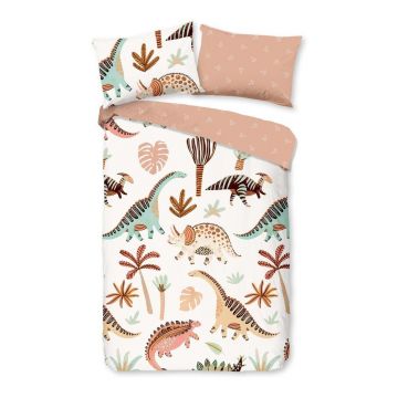 Lenjerie de pat pentru copii maro-bej din bumbac pentru pătuț 100x135 cm Dino – Good Morning Lenjerie de pat pentru copii maro-bej din bumbac pentru pătuț 100x135 cm Dino – Good Morning