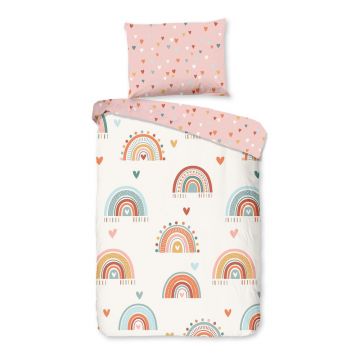 Lenjerie de pat pentru copii roz-bej din bumbac pentru pătuț 100x135 cm Louie – Good Morning Lenjerie de pat pentru copii roz-bej din bumbac pentru pătuț 100x135 cm Louie – Good Morning