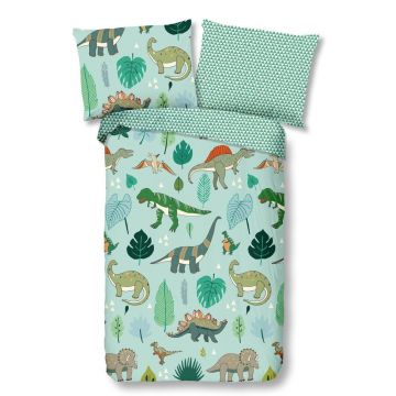 Lenjerie de pat pentru copii verde din bumbac pentru pat de o persoană 140x200 cm Dinono – Good Morning Lenjerie de pat pentru copii verde din bumbac pentru pat de o persoană 140x200 cm Dinono – Good Morning