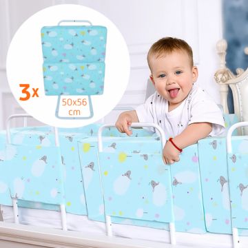 PACHET 3x Mini-Bumper 50x56 cm protectie pat, Turcoaz PACHET 3x Mini-Bumper 50x56 cm protectie pat, Turcoaz