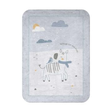 Patura pentru bebelusi Kikka Boo 80 x 110 cm Stripy Friends Albastra Patura pentru bebelusi Kikka Boo 80 x 110 cm Stripy Friends Albastra
