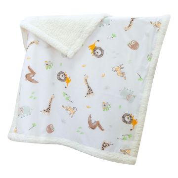 Pătură pentru copii albă din bumbac ranforcé 75x100 cm Jungle – Mijolnir Pătură pentru copii albă din bumbac ranforcé 75x100 cm Jungle – Mijolnir