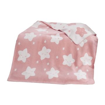 Pătură pentru copii roz din polar, fleece 100x120 cm Star – Mijolnir Pătură pentru copii roz din polar, fleece 100x120 cm Star – Mijolnir