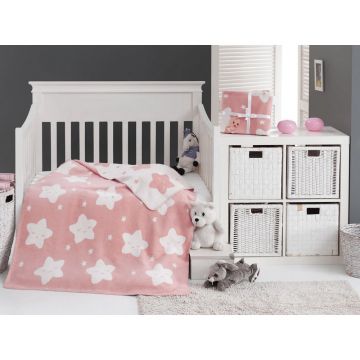 Pătură pentru copii roz din polar, fleece 100x120 cm Star – Mijolnir Pătură pentru copii roz din polar, fleece 100x120 cm Star – Mijolnir