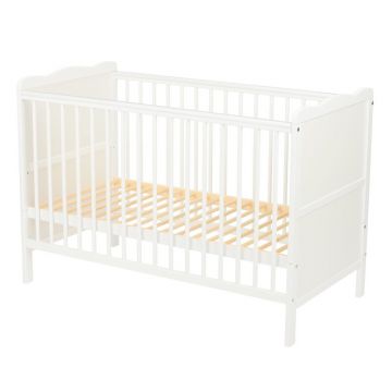 Patut din lemn bebe, 120x60 cm, Cu sina speciala pentru dentitie, Multifunctional, EN716-1, EN716-2, Alb, Qmini, Julia, Resigilat Patut din lemn bebe, 120x60 cm, Cu sina speciala pentru dentitie, Multifunctional, EN716-1, EN716-2, Alb, Qmini, Julia, Resigilat