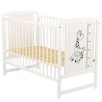 Patut din lemn bebe, 120x60 cm, Din lemn de pin si mdf, Stabil si rezistent, Inaltime saltea reglabila pe 3 nivele, Laterala cu 3 bete detasabile, EN716-1, EN716-2, Alb, Babyneeds, Timmi Girafa, Resigilat Patut din lemn bebe, 120x60 cm, Din lemn de pin si mdf, Stabil si rezistent, Inaltime saltea reglabila pe 3 nivele, Laterala cu 3 bete detasabile, EN716-1, EN716-2, Alb, Babyneeds, Timmi Girafa, Resigilat