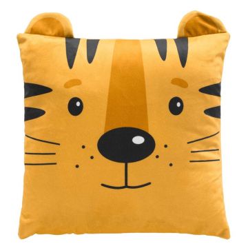 Pernă pentru copii din catifea 40x40 cm Tigry – douceur d'intérieur Pernă pentru copii din catifea 40x40 cm Tigry – douceur d'intérieur