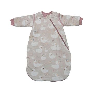 Sac de dormit cu maneci detasabile, Bebe Stars, De iarna, Din bumbac certificat Oeko Tex Standard 100, Cu fermoar, 70 cm, 2.5 Tog, Swan Sac de dormit cu maneci detasabile, Bebe Stars, De iarna, Din bumbac certificat Oeko Tex Standard 100, Cu fermoar, 70 cm, 2.5 Tog, Swan
