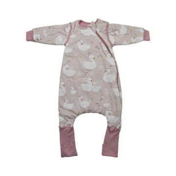 Sac de dormit cu picioruse si maneci detasabile, Bebe Stars, De iarna, Din bumbac certificat Oeko Tex Standard 100, Cu fermoar, 70 cm, 2.5 Tog, Swan Sac de dormit cu picioruse si maneci detasabile, Bebe Stars, De iarna, Din bumbac certificat Oeko Tex Standard 100, Cu fermoar, 70 cm, 2.5 Tog, Swan
