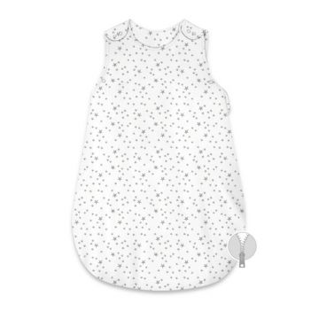 Sac de dormit, MimiNu, Pentru bebelusi, De iarna, Din bumbac certificat Oeko Tex Standard 100, Cu fermoar lateral, Cu capse pe umar, 74 cm, 0 - 6 luni, 2.5 Tog, Mini Gray Stars Sac de dormit, MimiNu, Pentru bebelusi, De iarna, Din bumbac certificat Oeko Tex Standard 100, Cu fermoar lateral, Cu capse pe umar, 74 cm, 0 - 6 luni, 2.5 Tog, Mini Gray Stars