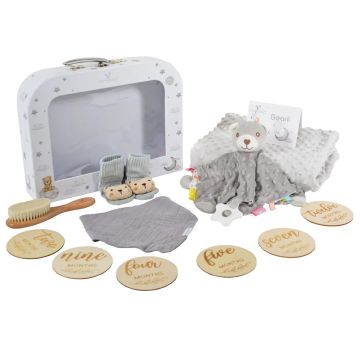 Set cadou pentru bebelusi Cangaroo 6 in 1 Bearli Gri Set cadou pentru bebelusi Cangaroo 6 in 1 Bearli Gri