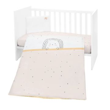 Set lenjerie de pat 3 piese Kikka Boo Hedge Hugs Roz Set lenjerie de pat 3 piese Kikka Boo Hedge Hugs Roz