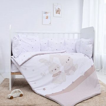 Set lenjerie de pat 5 piese Lorelli Lili Ranforce 2025 60 x 120 cm Honey Bunny Beige Set lenjerie de pat 5 piese Lorelli Lili Ranforce 2025 60 x 120 cm Honey Bunny Beige