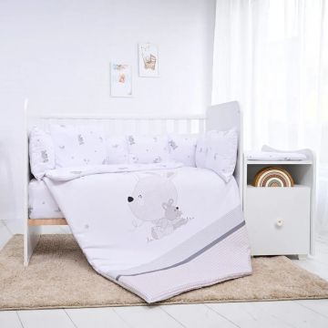 Set lenjerie de pat 5 piese Lorelli Trend Ranforce 2025 ittle Rabbits Gray Set lenjerie de pat 5 piese Lorelli Trend Ranforce 2025 ittle Rabbits Gray